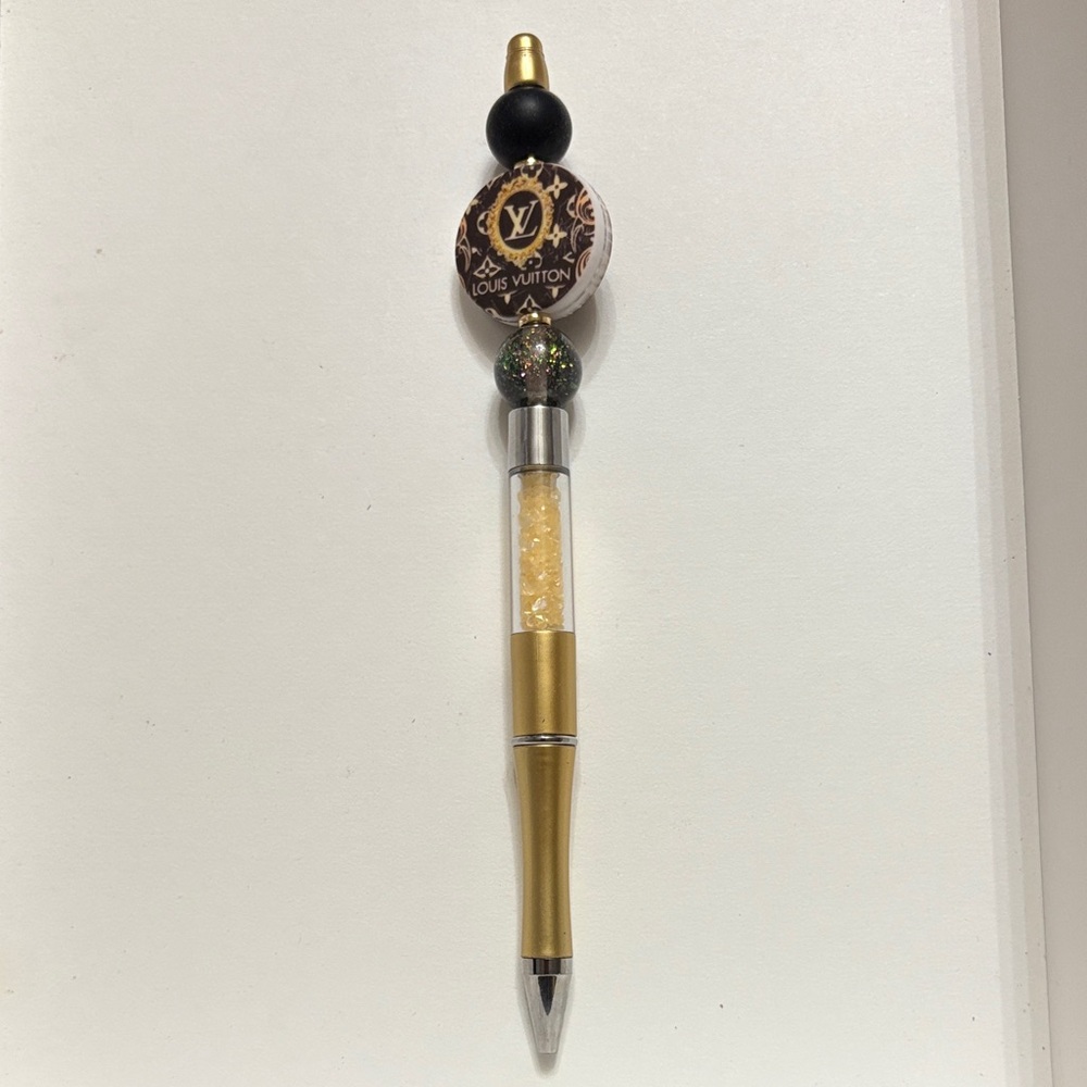 LV Gold and Black Designer Pen